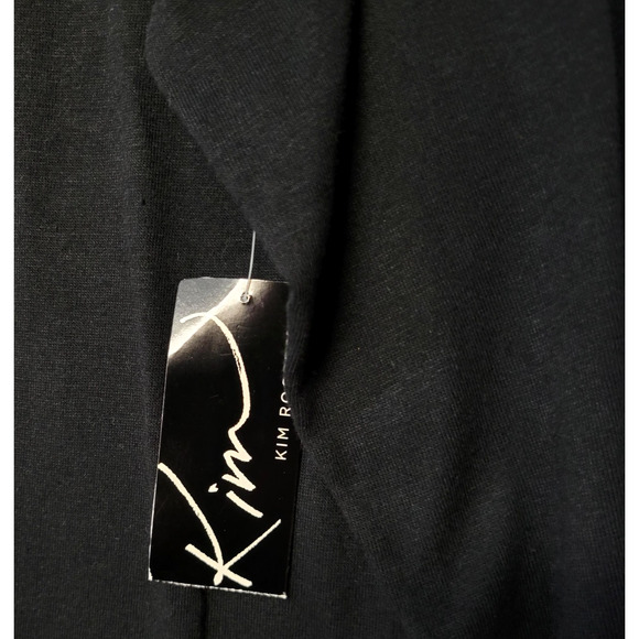 Kim Rogers Shirt Womens XL Black Long Sleeve Poinsettia Embroidered Christmas - Picture 2 of 12